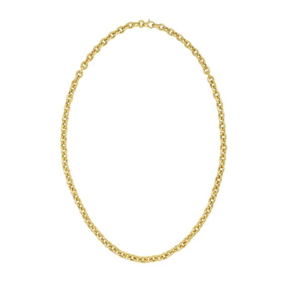 14K Oval Twist & Polished Link Necklace