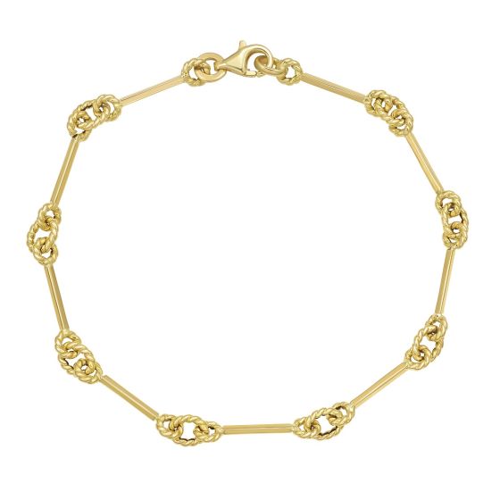 14K Italian Cable Bar & Link Bracelet
