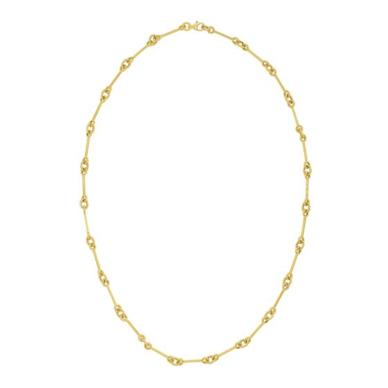 14K Italian Cable Bar & Link Necklace