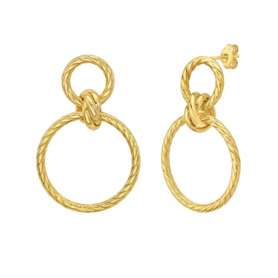 14K Twisted Up Door Knocker Earrings