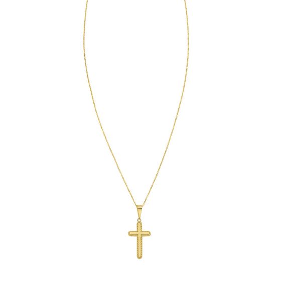 14K Cross Prosecco Pendant