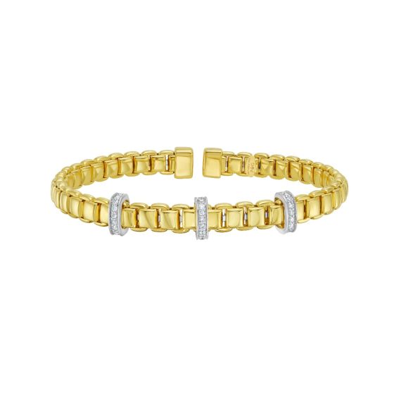 14K Dia Triple Station Venetian Cuff