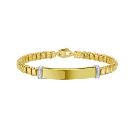 14K Diamond Bar Venetian Bracelet