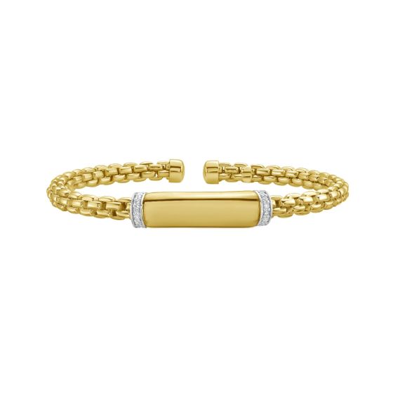 14K Diamond Bar Venetian Cuff
