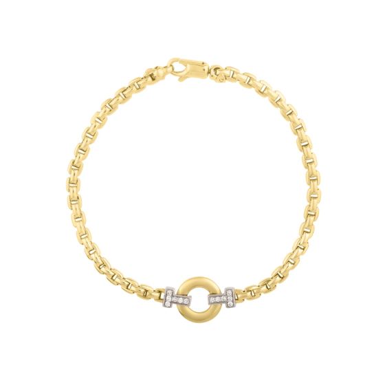 14K Gold & Diamond Venetian Cable Link Bracelet