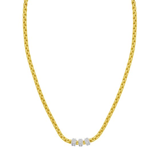 14K Venetian Diamond Rondel Necklace