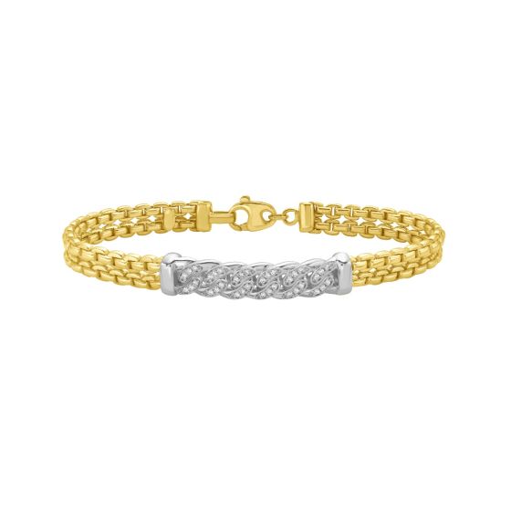 14K Diamond Curb Venetian Bracelet