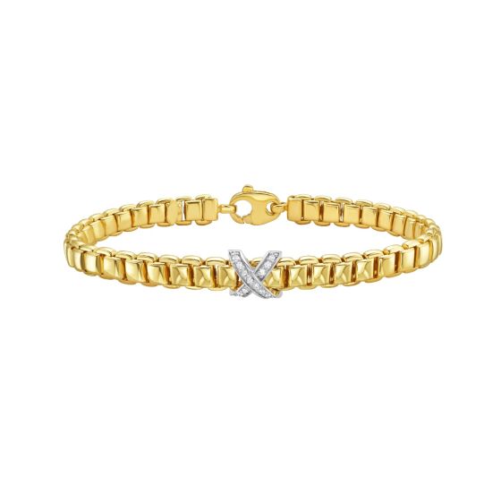 14K Venetian Diamond X Bracelet
