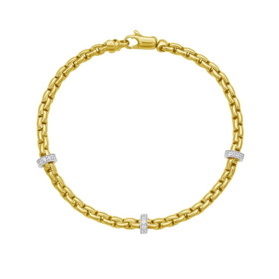 14K Venetian Diamond Rondel Bracelet