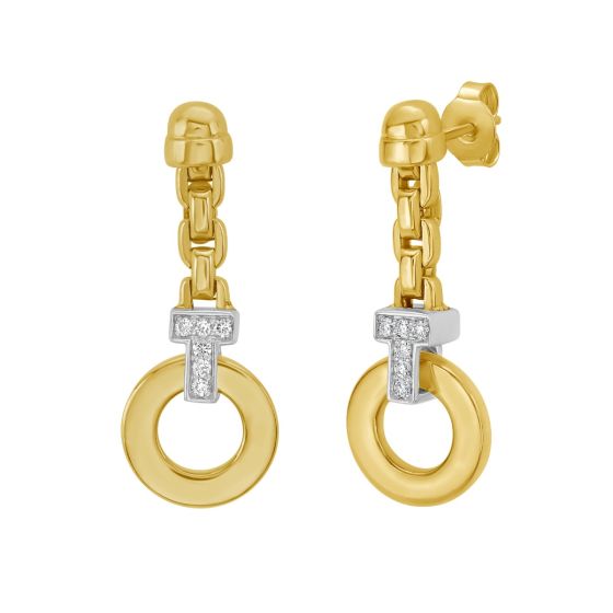 14K Venetian Diamond Drop Earrings