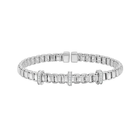 14K Dia Triple Station Venetian Cuff