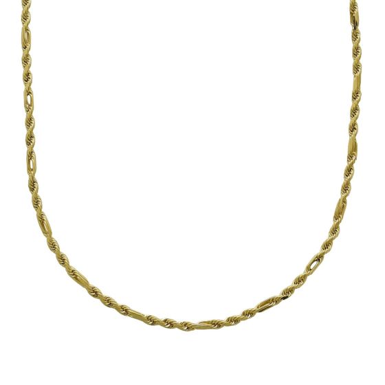 14k Gold 3mm Lite Figaro Chain