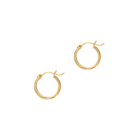 14K Gold 2x20mm Hoops