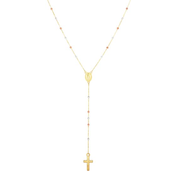 14K Gold Rosary Inspired Necklace