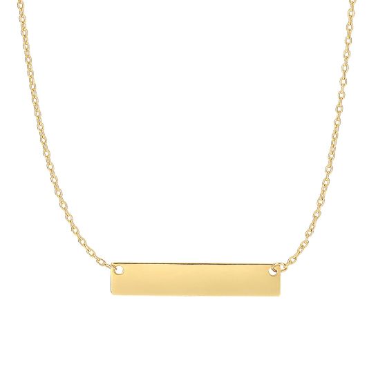 14K Gold Small Bar Necklace