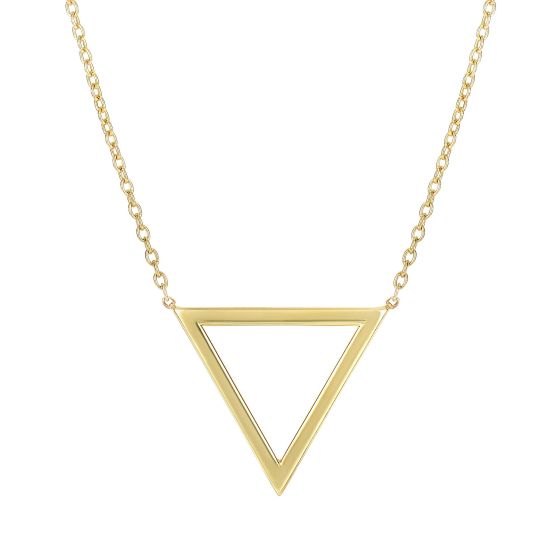14K Gold Triangle Necklace