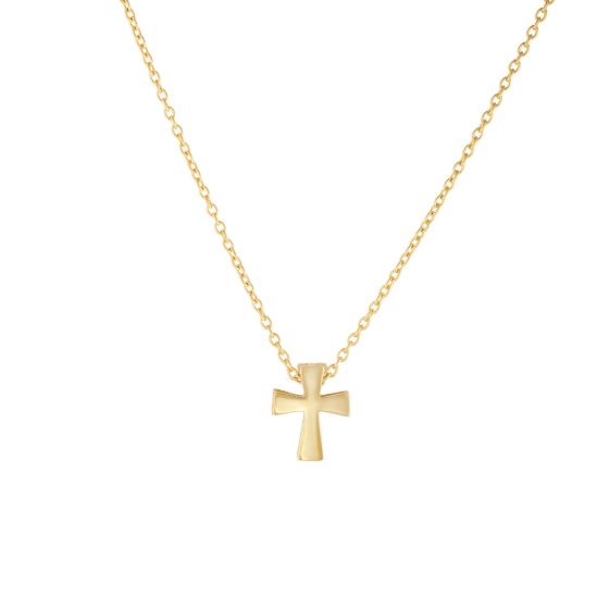 14K Gold Mini Cross Necklace