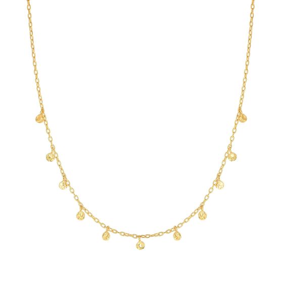 14K Gold Circle Dangle Choker