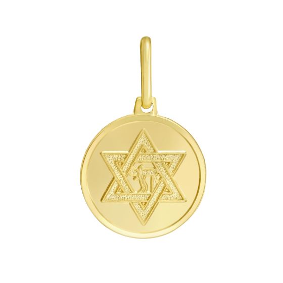 14K Star of David Medallion Charm