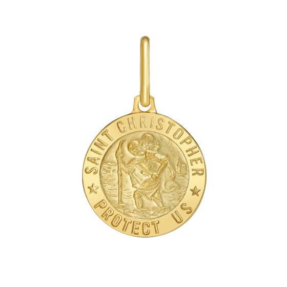 14K St. Christopher Medallion Charm