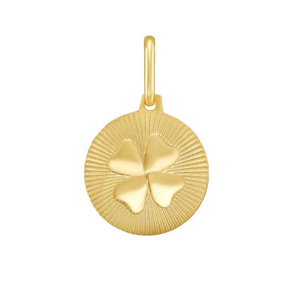 14K Clover Medallion Charm