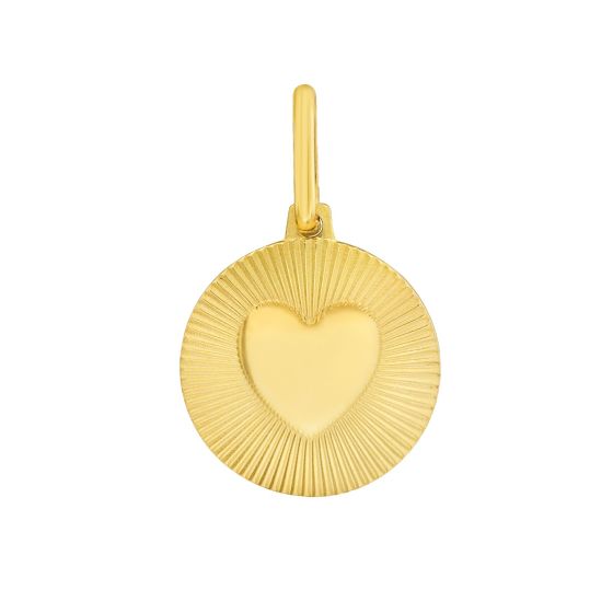 14K Radiating Heart Charm