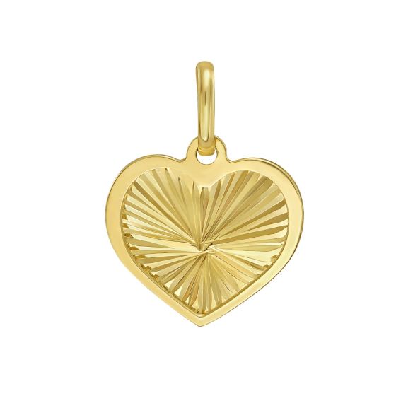 14K Radiant Heart Charm
