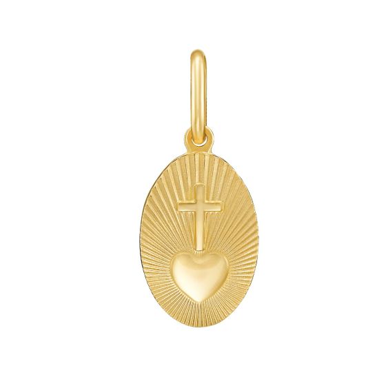 14K Radiant Sacred Heart Medallion Charm