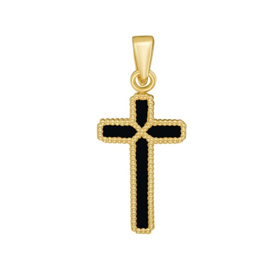 14k Gold Cross Reversible Pendant