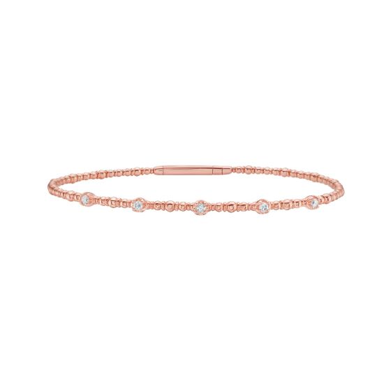 14K .15ct Diamond Beaded Bracelet