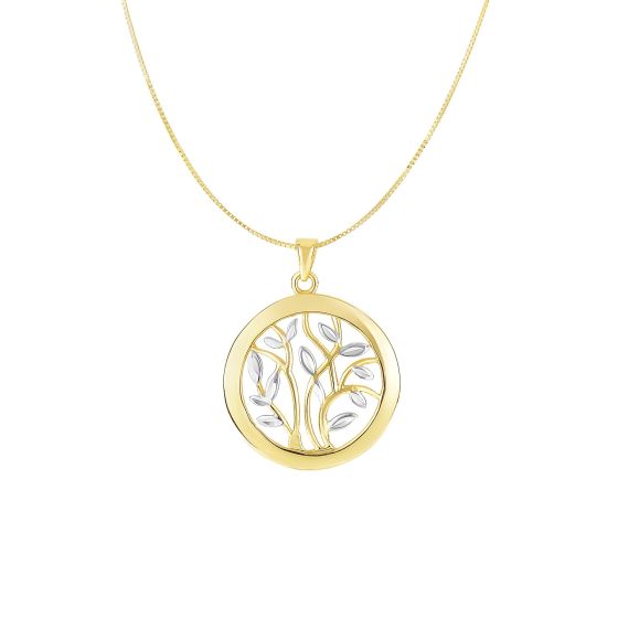 14K Gold Tree of Life Circle Necklace