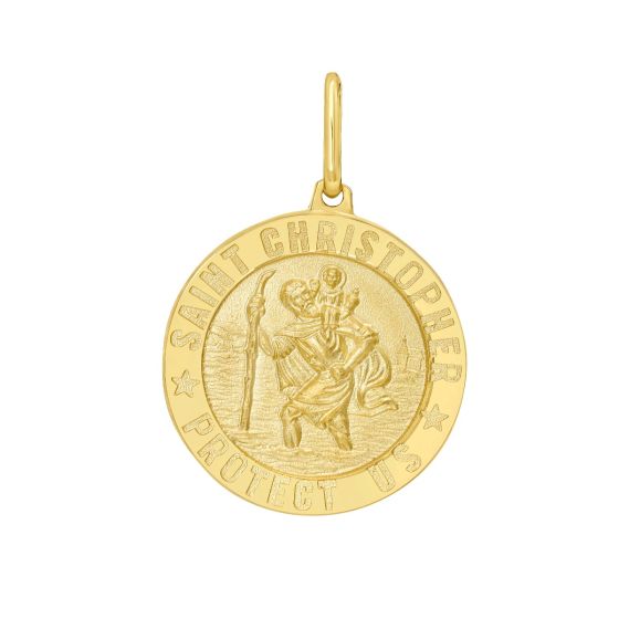 14K St. Christopher Medallion Charm