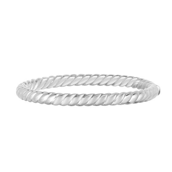 Sterling Silver Sculpted Twist 6mm Bangle