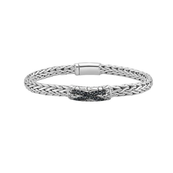 Silver Black Sapphire Palmier X Bracelet