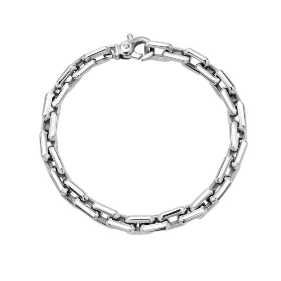 Silver Rectangular Link Bracelet