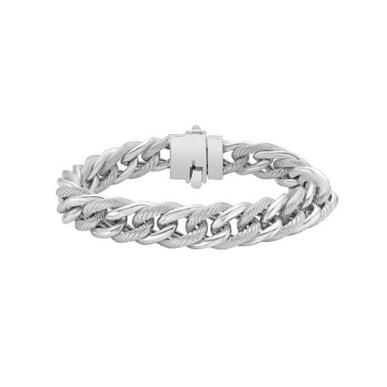 Silver Large Curb Link Bracelet