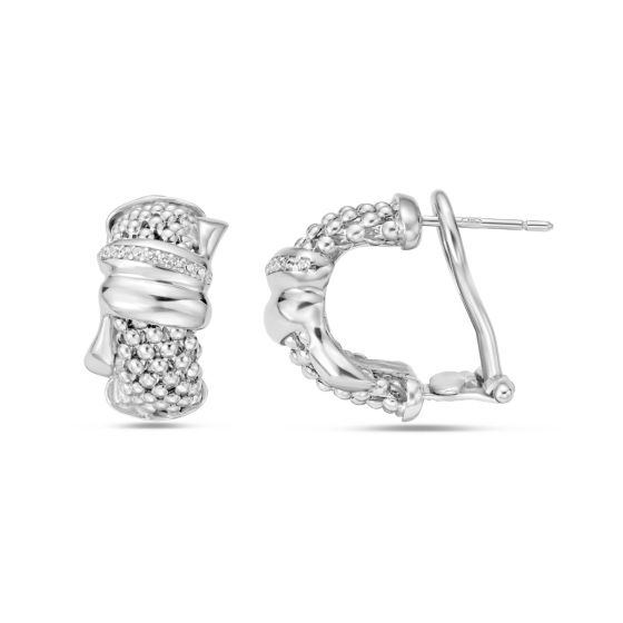Silver Prosecco Knot Half Moon Earrings