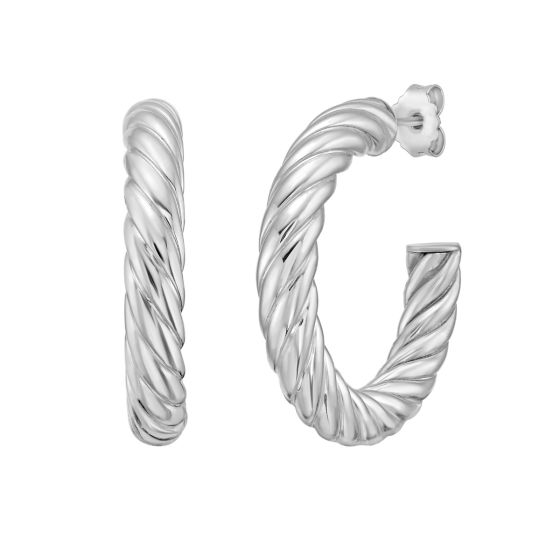 Silver Classic Cable Hoops