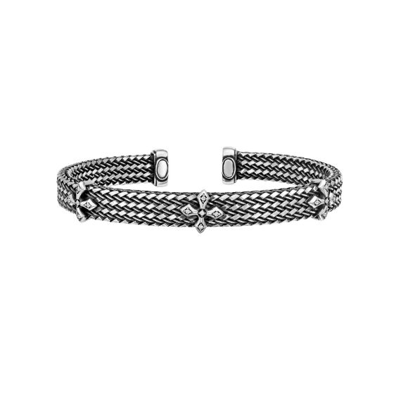 Silver Men's Diamond Maltese Cuff