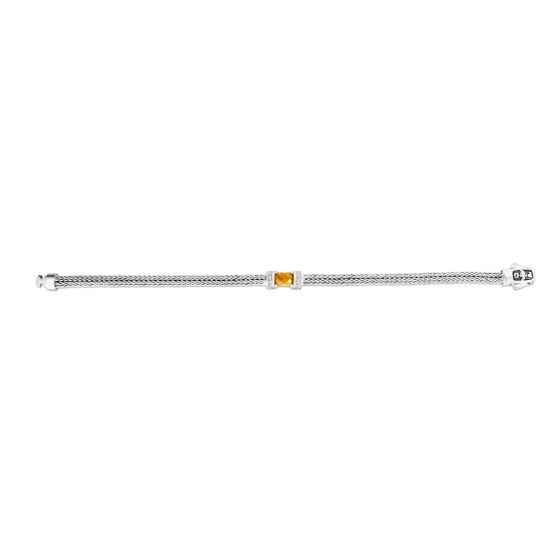 Woven Sterling Silver Citrine Bracelet
