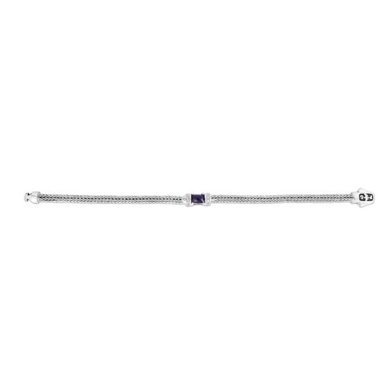 Woven Sterling Silver Onyx Bracelet