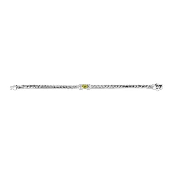 Woven Sterling Silver Peridot Bracelet