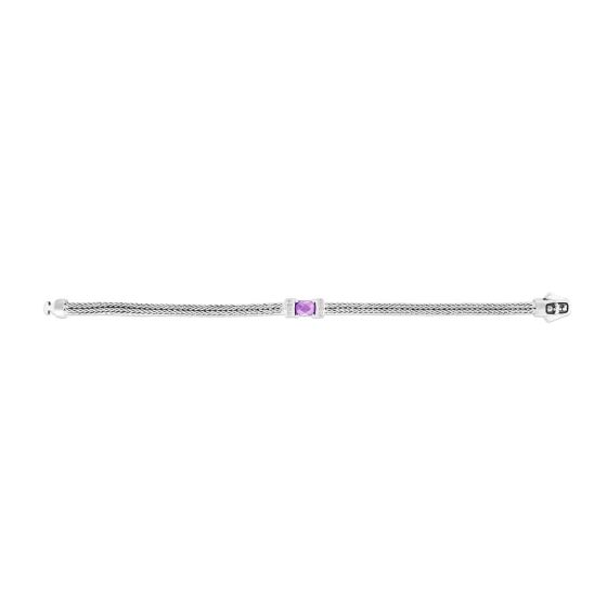 Woven Sterling Silver Amethyst Bracelet