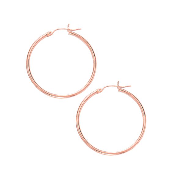 14K Gold 2x30mm Hoops
