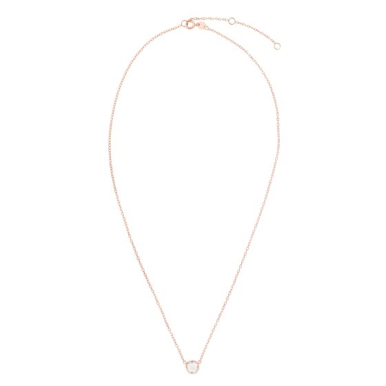 14K Gold & White Topaz Solitaire Necklace