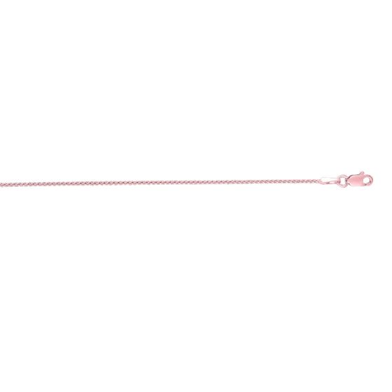 14K Gold 1mm Round Wheat Chain 