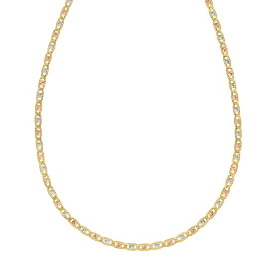 14K Gold 3mm Pave Valentino Chain