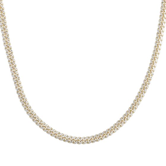 14K 6mm Pave Classic Miami Cuban Chain