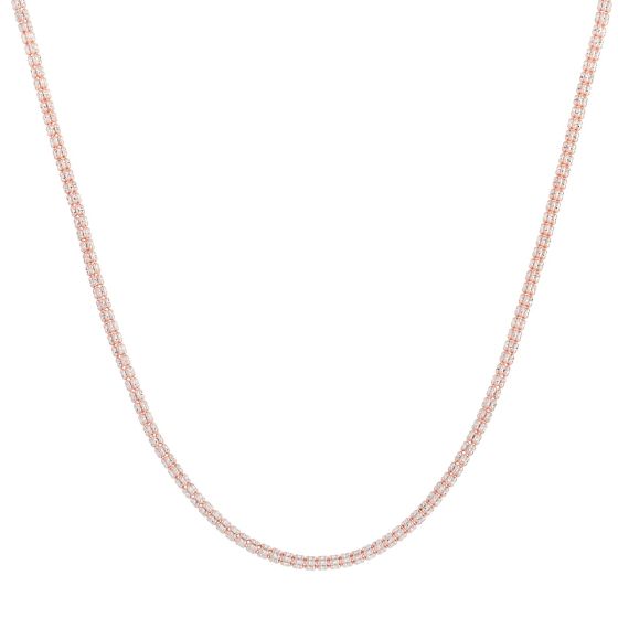 14K Rose 3.3mm Two-Tone Fancy Ice Chain 