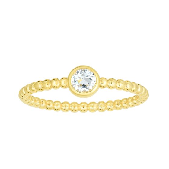 14K Gold Prosecco Gemstone Ring